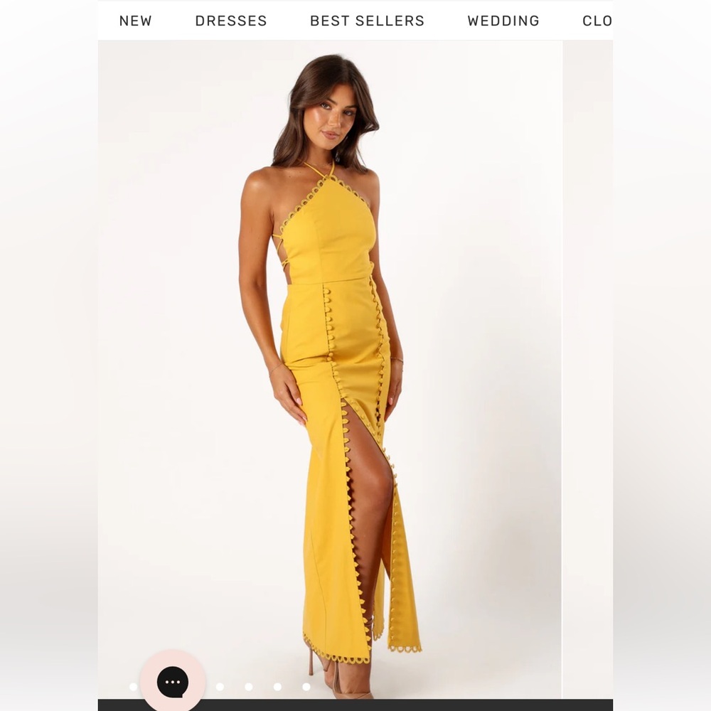 Petal & Pup ZOLA HALTERNECK MAXI DRESS - DANDELION NWT